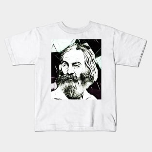 Walt Whitman Black and White Portrait | Walt Whitman Artwork 4 Kids T-Shirt